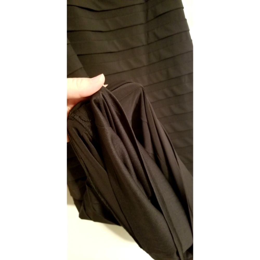 NWT Maggy London Petite Black Bodycon Cocktail Dress Sheer Top - Picture 7 of 9